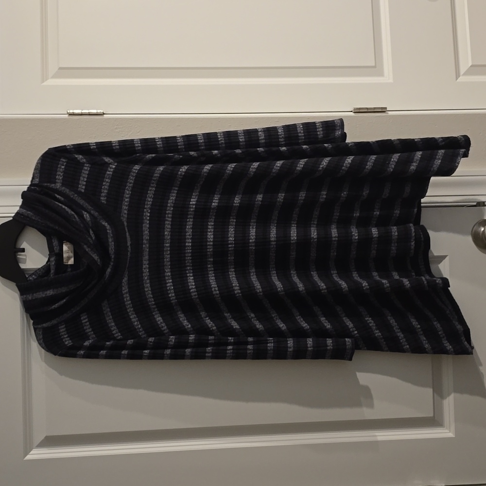 Striped Cowl Neck Sweater Dress